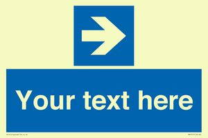 Custom Directional signage blue right arrow 